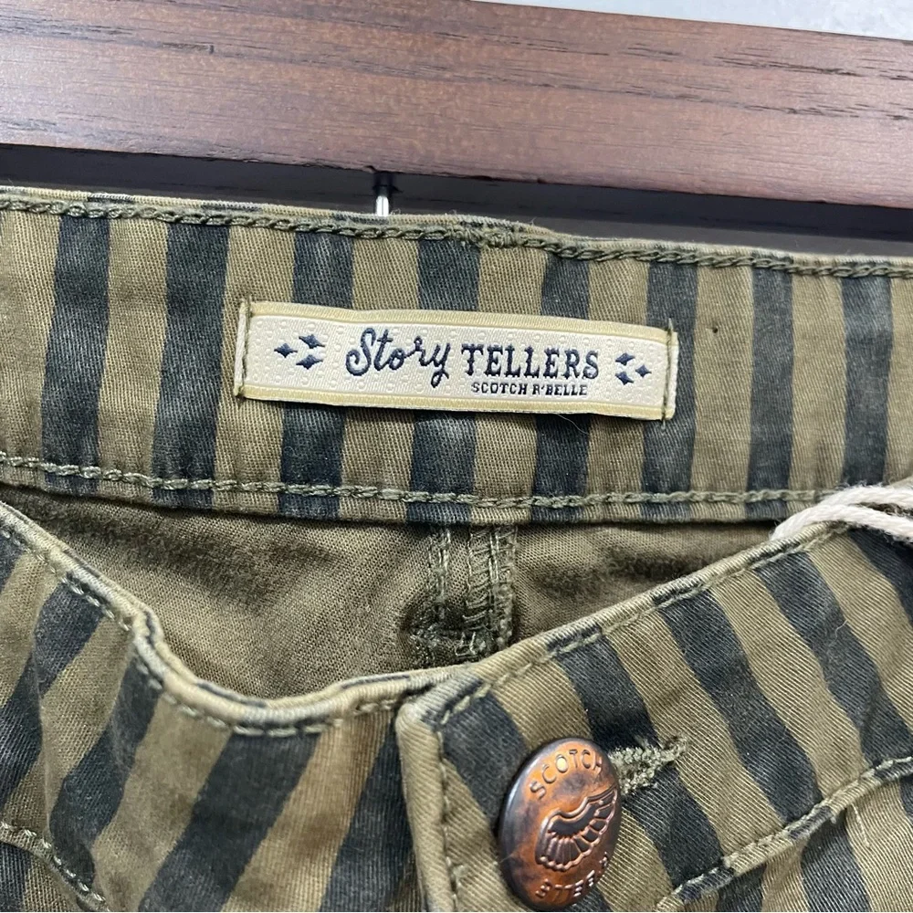 Scotch & Soda Story Tellers Girls Striped Funky Cotton Skinny Fit Pants Size 14